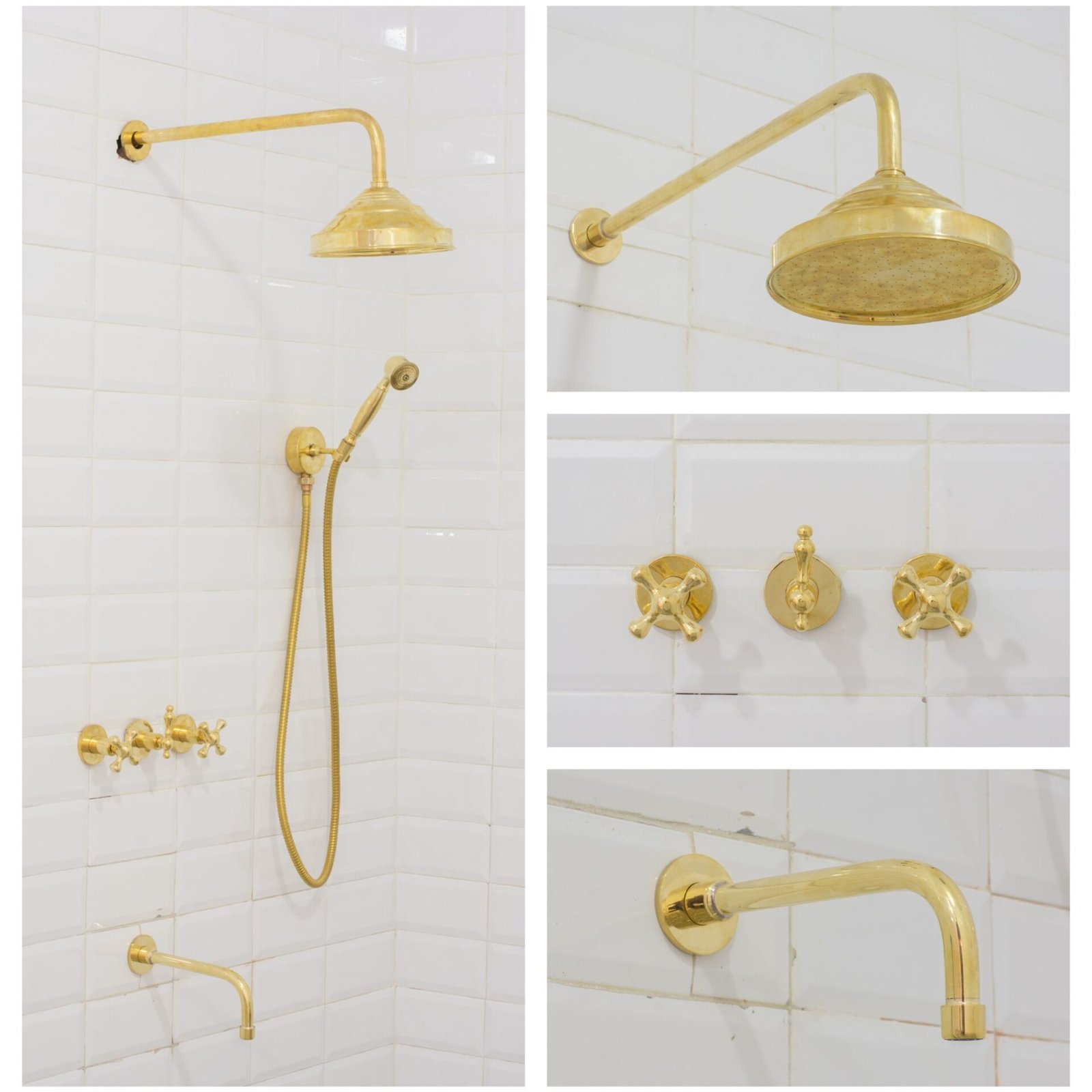 Unlacquered Brass Shower - Rain Shower Set