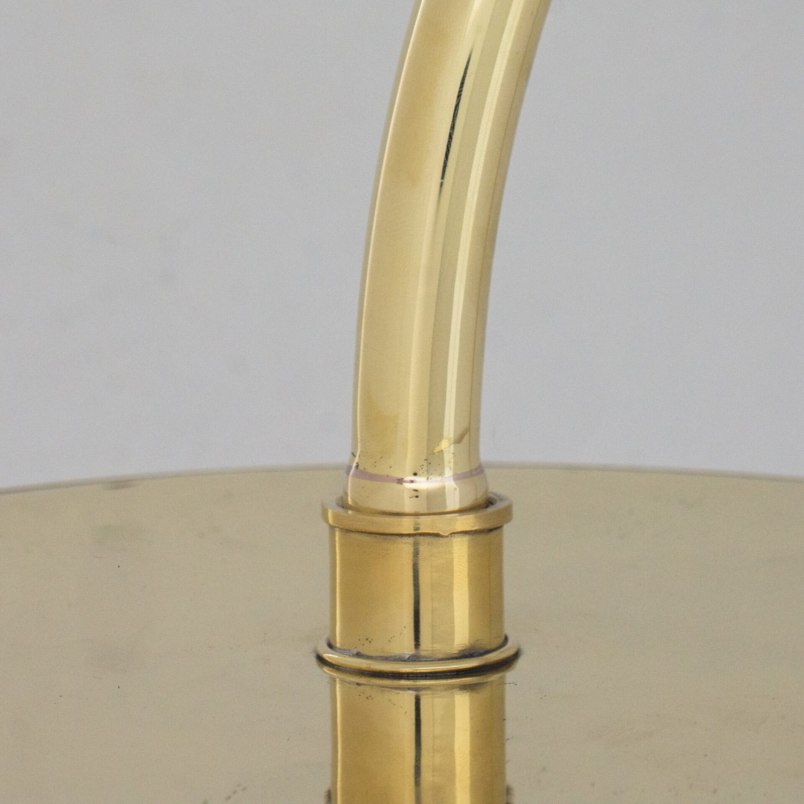 Unlacquered Brass Gooseneck Shower Arm With Rainfall Showerhead, Solid Brass Wall Mounted Shower Arm