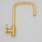Unlacquered Brass Single Hole Kitchen Mixer Tap, Brass Single Handle Island Faucet