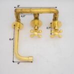 Unlacquered Brass Wall Mount Bathroom Faucet, Solid Brass Concealed Wall Faucet