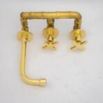 Unlacquered Brass Wall Mount Bathroom Faucet, Solid Brass Concealed Wall Faucet