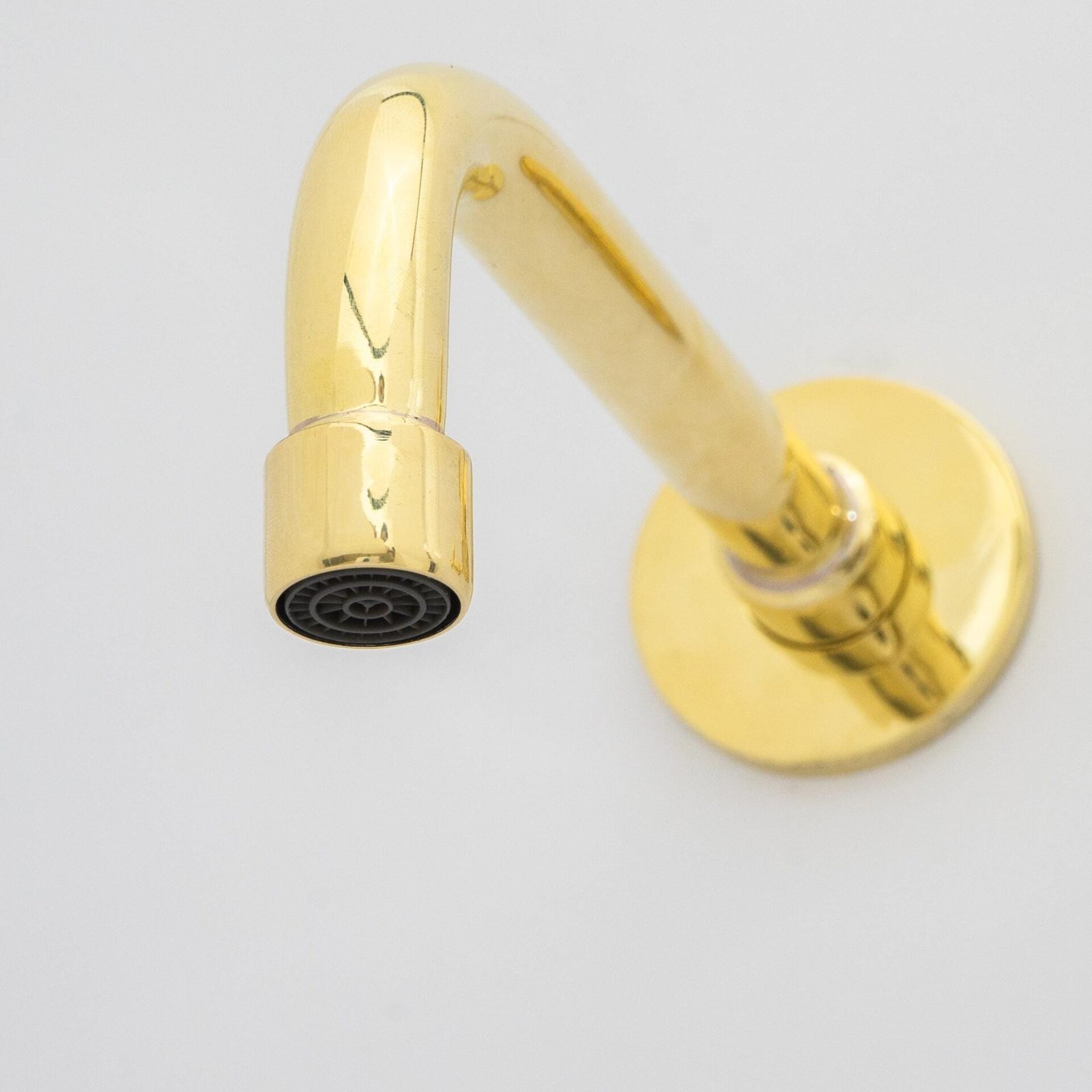 Unlacquered Brass Wall Mount Bathroom Faucet, Solid Brass Concealed Wall Faucet