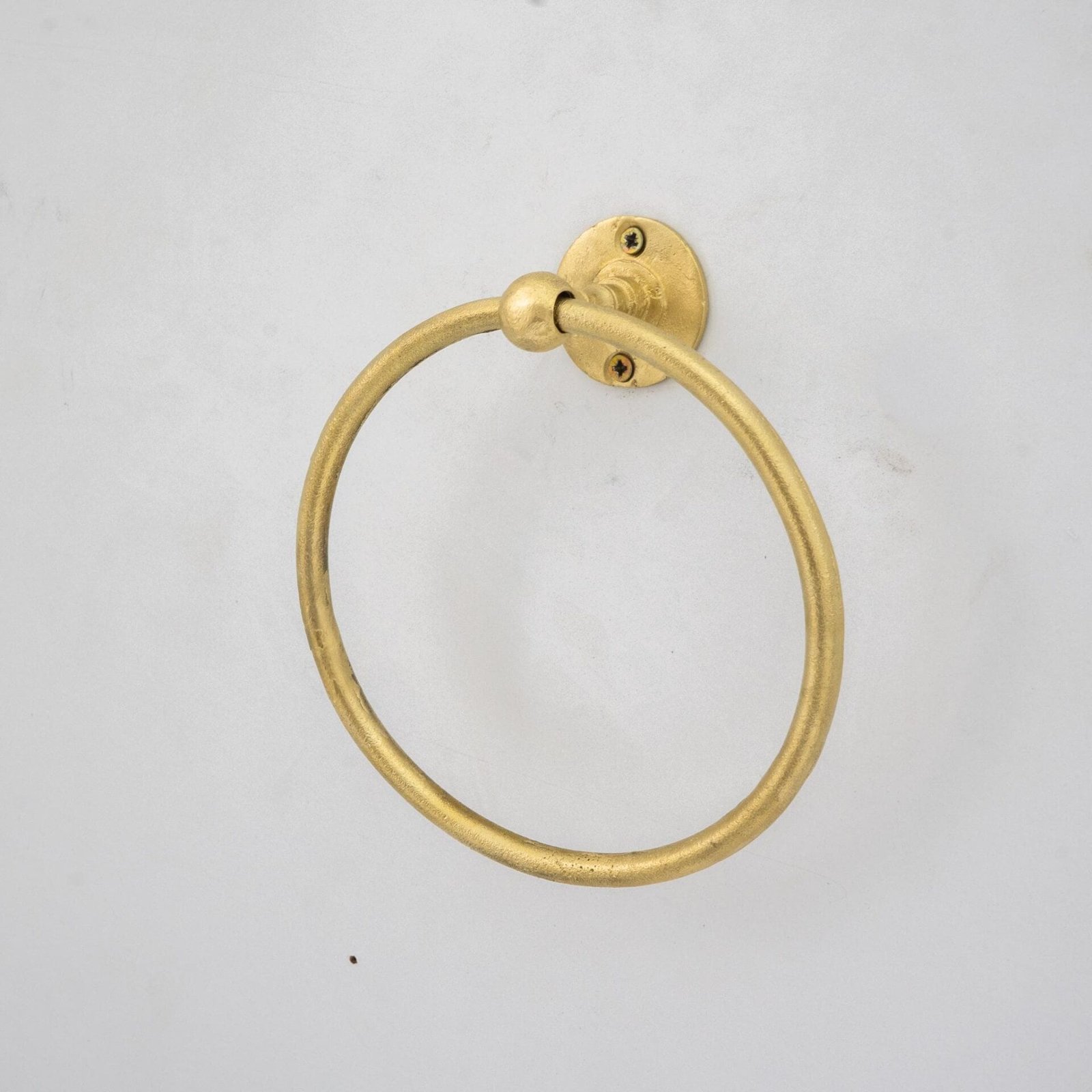 Unlacquered Brass Wall-Mounted Towel Ring Holder, Face Towel Hanger