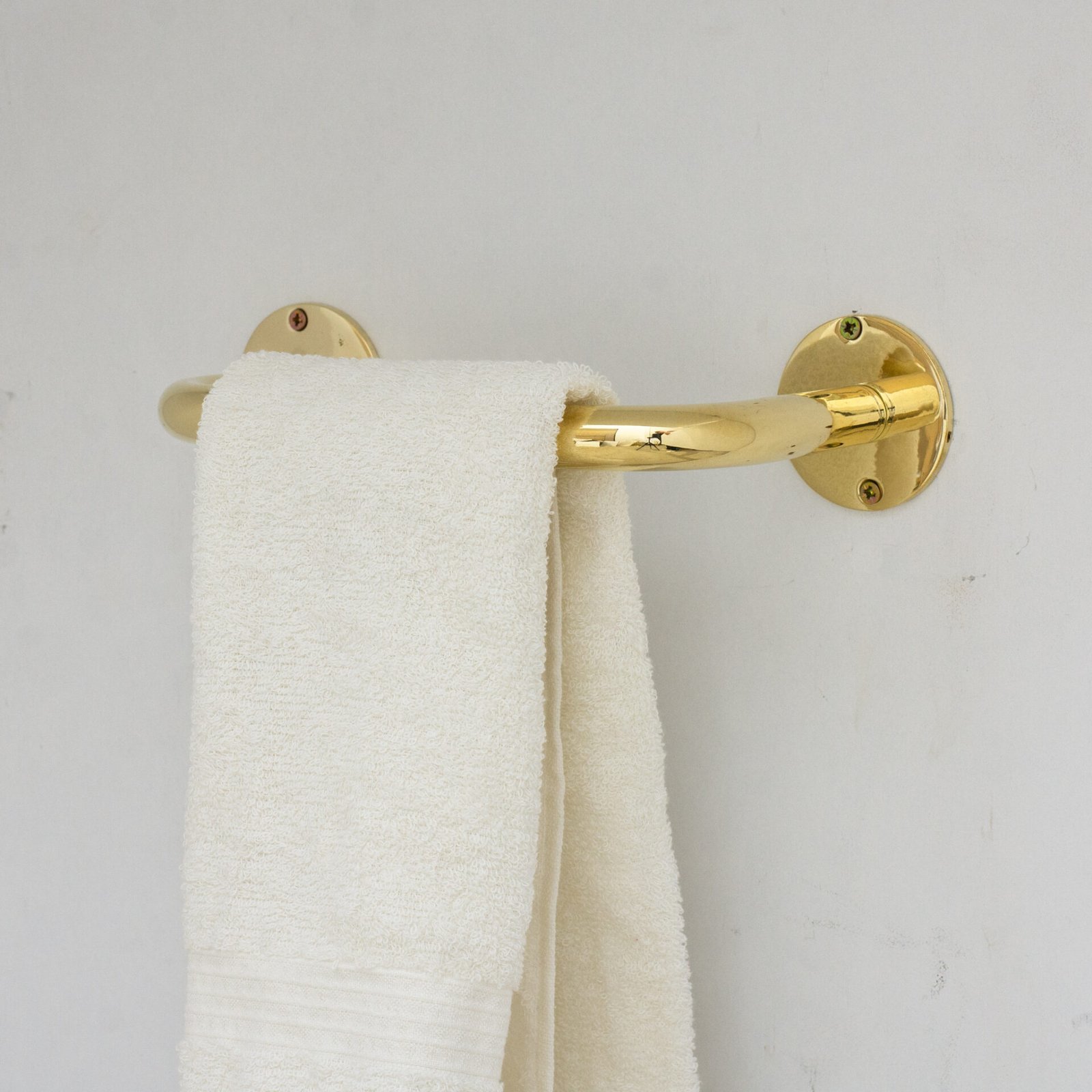 Unlacquered Brass Towel Holder, Bathroom Towel Bar, Wall Mount Towel Holder