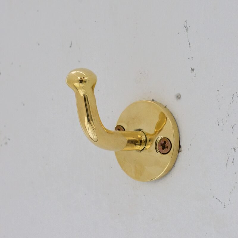 Solid Brass Single Hook, Coat Hook, Clothes Hook, Shower Hook, Towel Hanger