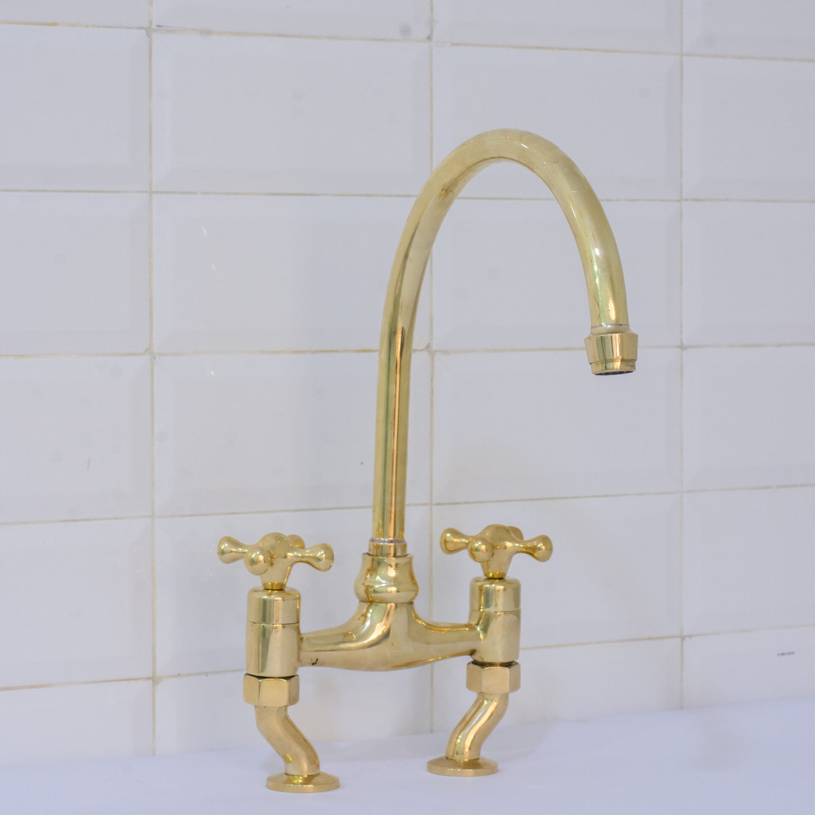 Solid Brass Bridge Faucet, Arched Legs Faucet