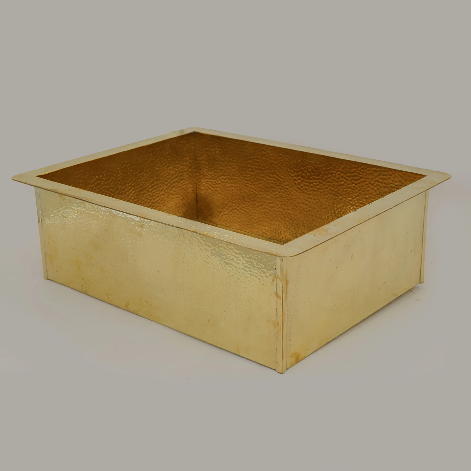 Hammered Brass Kitchen Sink, Kitchen Island Sink, Rectangular Farmhouse Sink Brass