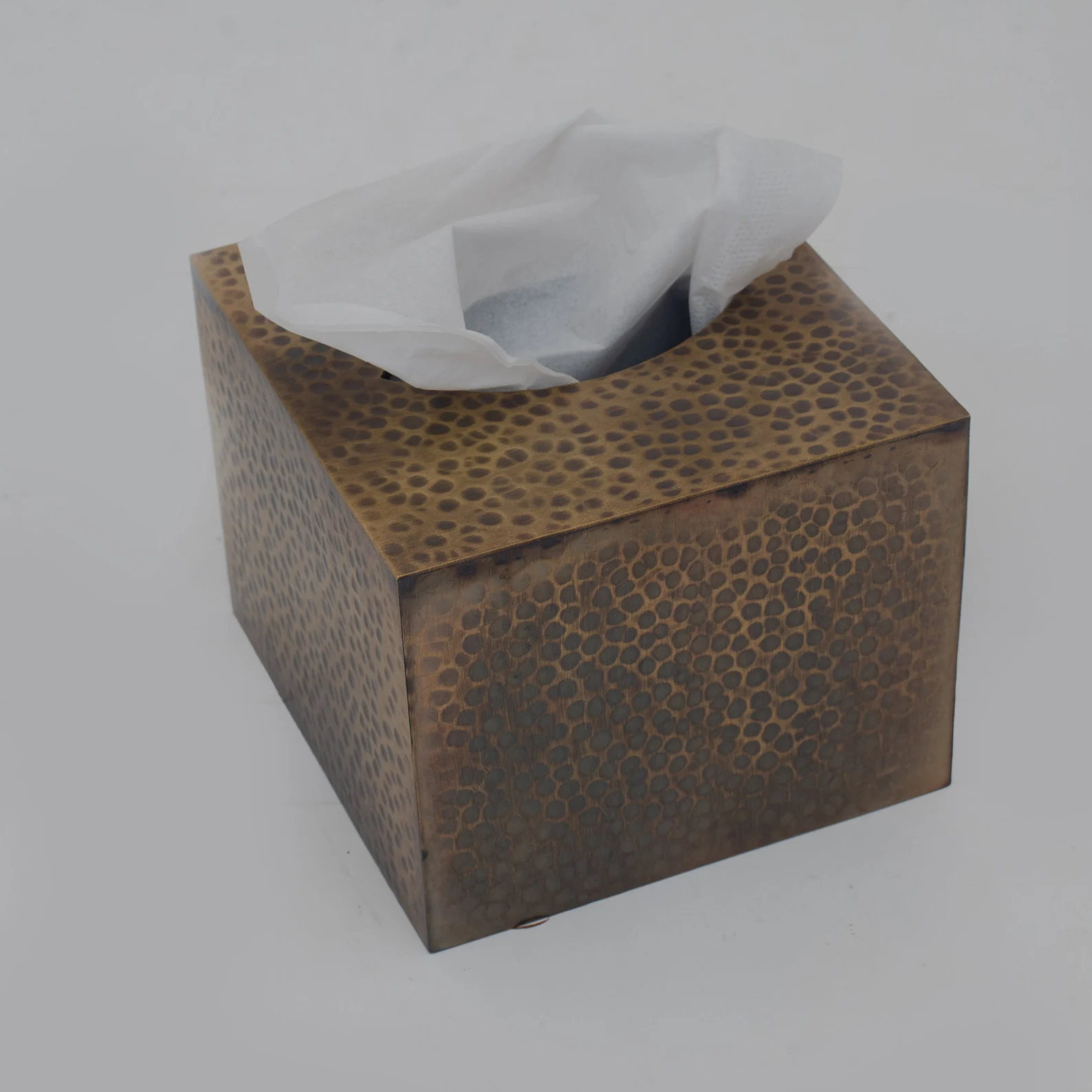 Antique Tissue Box Cover, Brass Tissue Dispenser, Bronze Tissue Cover