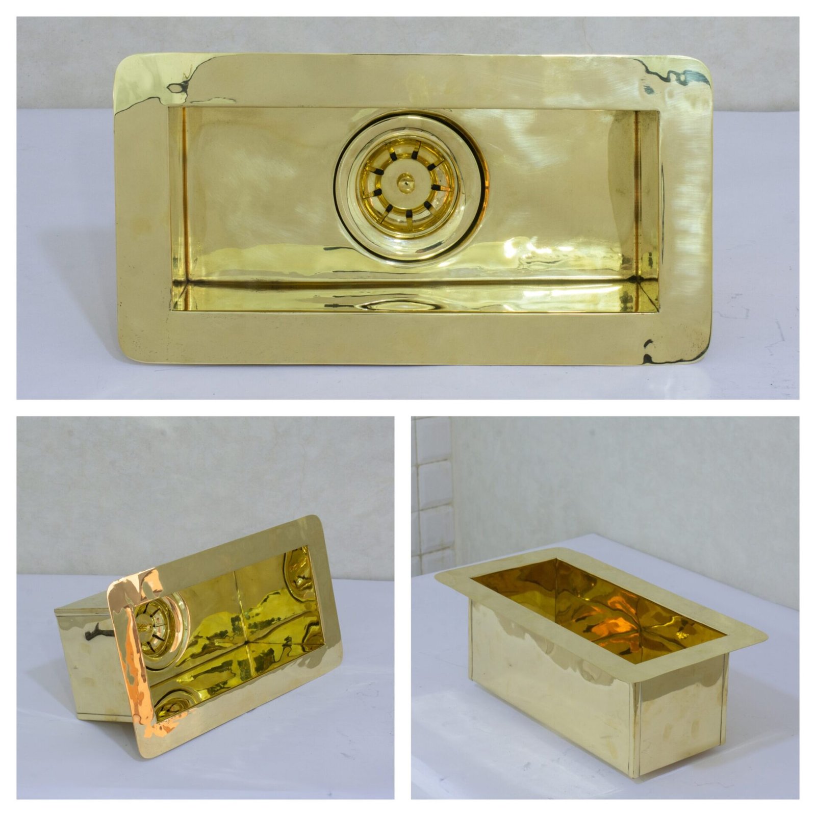 Solid Brass Undermount Sink, Compact Rectangular Sink